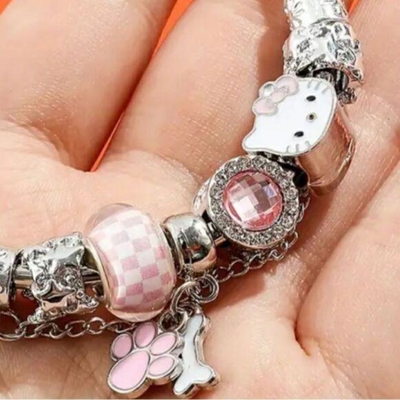 Hello Kitty Pink and White Charm Bracelet - Picture 3 of 4